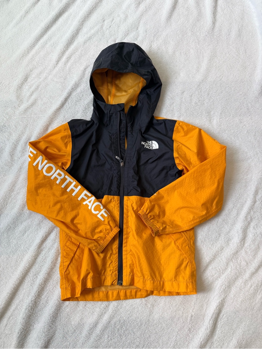 The North Face Kids Hooded Rain Jacket - Black & Yellow Sz S